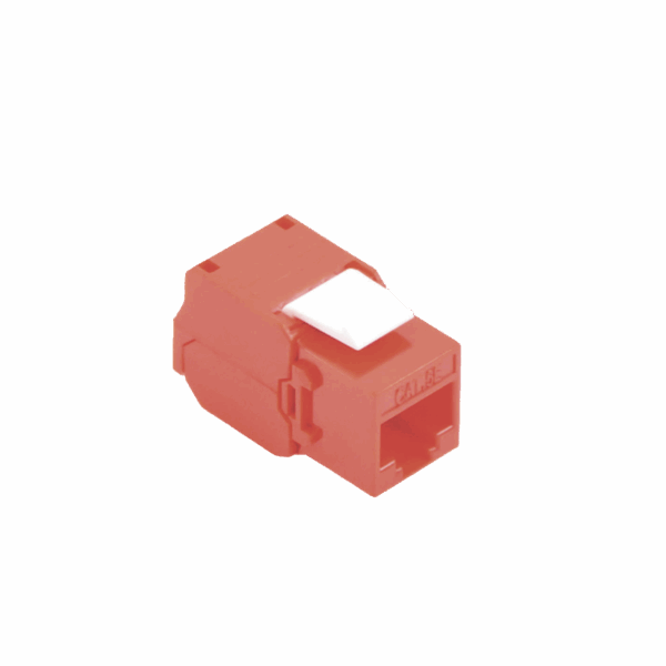 Módulo Jack Keystone Cat6 (toolless), con terminación en ángulo 180 º Color Rojo, Compatible con Faceplate y Patchpanel Linkedpro