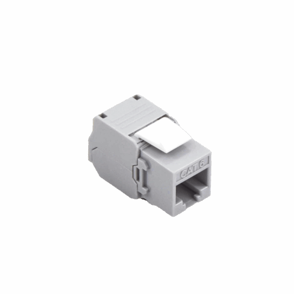 Módulo Jack Keystone Cat6 (toolless), con terminación en ángulo 180 º Color Gris, Compatible con Faceplate y Patchpanel Linkedpro