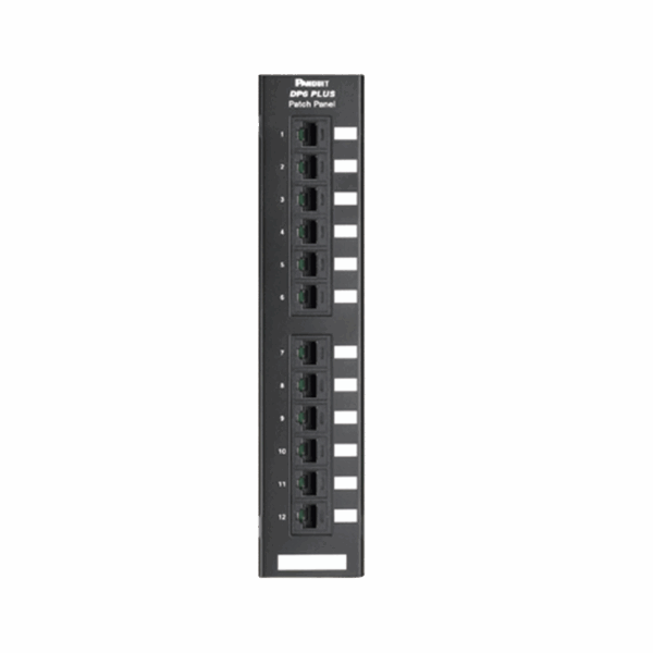 Panel de Parcheo de Impacto 110, Categoría 6, Montaje en Pared Usando Accesorio WB89D, de 12 Puertos