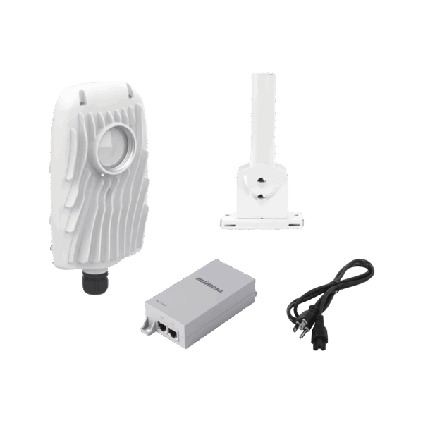 Kit de radios B5X, rango de frecuencia extendida (4.9 a 6.4 GHz),  incluye inyector POE50V, cable de alimentación y montaje universal para tubo o poste o mástil