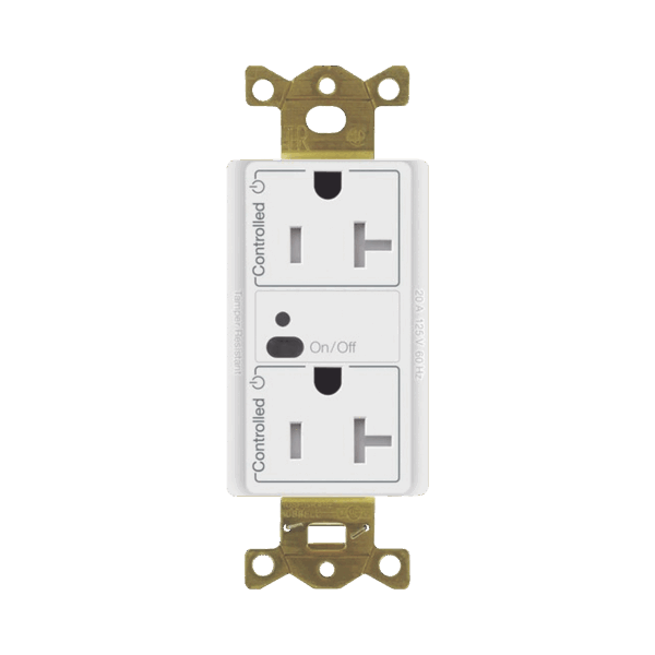 Receptáculo inalámbrico Lutron VIVE / 20 A, control inteligente en los 2 conectores.