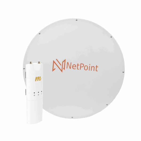 Kit de radio C5C con Antena NPX2GEN3 de 34 dBi, Frecuencia (4.9-6.2 GHz), ideal para distancia de hasta 50 km, jumpers, PoE y cable de alimentación Incluidos