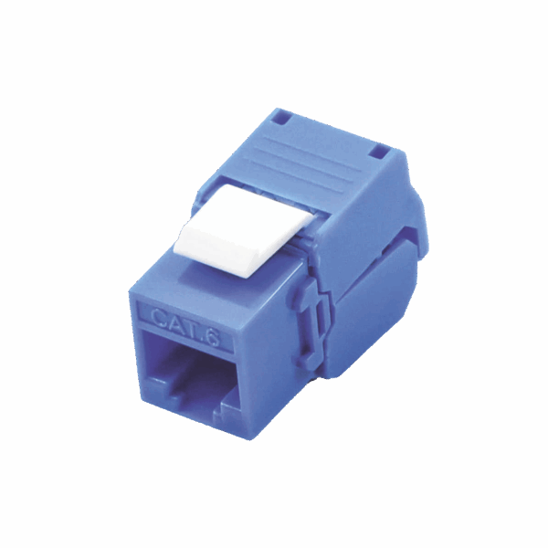 Módulo Jack Keystone Cat6 (toolless), con terminación en ángulo 180 º Color Azul, Compatible con Faceplate y Patchpanel Linkedpro