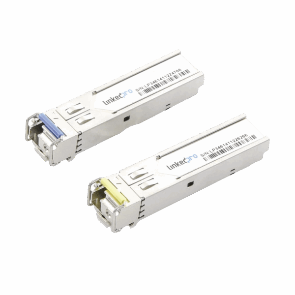 Transceptores Ópticos Industriales Bidireccionales SFP+ (Mini-Gbic) / Monomodo 1270 & 1330 nm / 10 Gbps / 10GBASE / Conector LC/UPC Simplex / DDM / Hasta 10 km / 2 Piezas