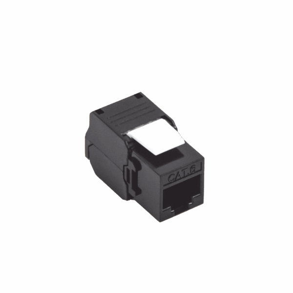 Módulo Jack Keystone Cat6 (toolless), con terminación en ángulo 180 º Color Negro, Compatible con Faceplate y Patchpanel Linkedpro
