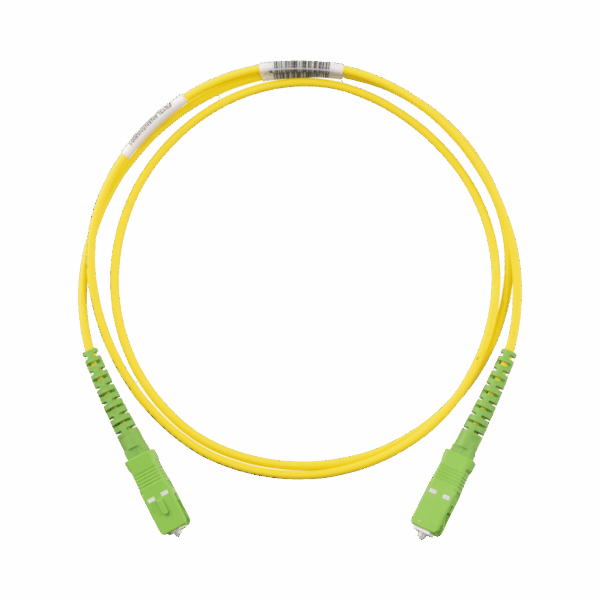 Jumper de Fibra Optica Monomodo 9/125 OS2, SC/APC-SC/APC Simplex, OFNR (Riser), Color Amarillo, 1 Metro