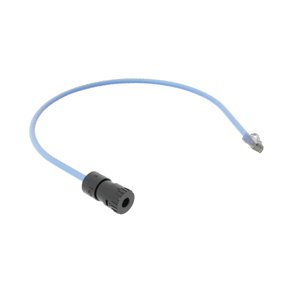 Cable de Conexión en Campo Jack a Plug RJ45, Categoría 6A, CMP (Plenum), 0.5 Metros, Color Azul