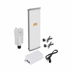 Kit de radio A5x con antena N545X4, 4.9 a 6.4 GHz, 700 Mbps, hasta 64 usuarios concurrentes,  Monitoreo a travez de la nube, incluye jumper, PoE24V, cable de alimentación y montaje