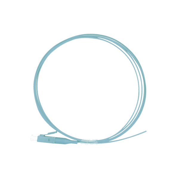 Pigtail de Fibra Óptica Simplex LC, PVC, OM4 50/125, Aqua, 1 metro