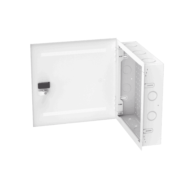 Gabinete Multipropósito de Montaje en Pared, de 14 in de Altura, Con Puerta Reversible, Fabricado en Acero, Color Blanco