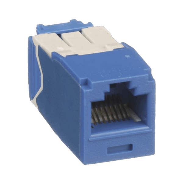 Conector Jack RJ45 Estilo TG, Mini-Com, Categoría 6A, de 8 posiciones y 8 cables, Color Azul
