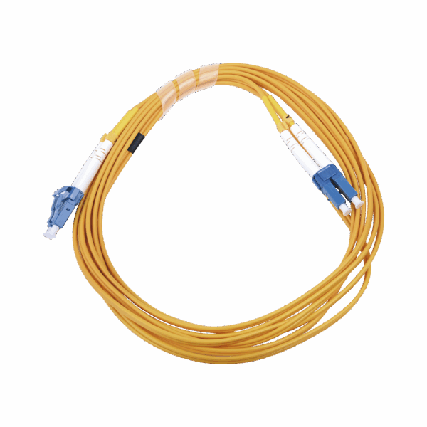 Jumper de Fibra Óptica Monomodo 9/125 LC/UPC-LC/UPC, PVC, 2.0 mm, Dúplex, amarillo, 3 metros