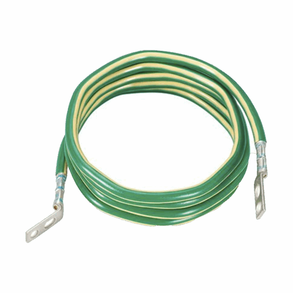 Jumper para Aterrizar Equipos, 6 AWG, con Terminal Doblada a 45 Grados, Para Conexión a Tierra y Terminal Recta Para Equipos, 3.6 m de Largo