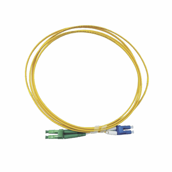 Jumper de Fibra Óptica Monomodo 9/125 LC/UPC-LC/APC, OFNR (Riser), 2.0 mm, Dúplex, amarillo, 3 metros