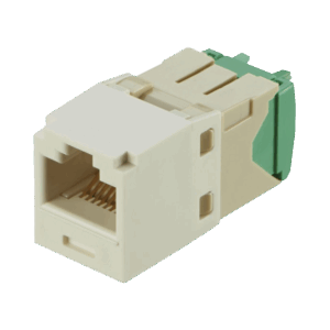 Conector Jack RJ45 Estilo TG, Mini-Com, Categoría 6, de 8 posiciones y 8 cables de Calibre 28/30 AWG, Color Blanco