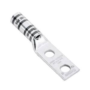 Terminal de Compresión Pan-Lug™ de Barril Largo, de Dos Orificios de 1/2″, para Cable 6 AWG, Espacio entre Orificios de 1.75″.