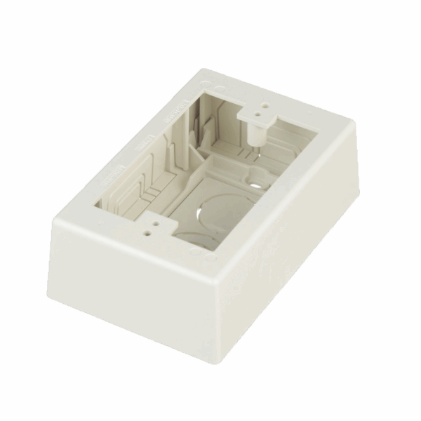 Caja de Pared Superficial, uso Universal con Placas de Pared, Con Cinta Adhesiva, Color Blanco Mate