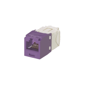 Conector Jack RJ45 Estilo TG, Mini-Com, Categoría 6, de 8 posiciones y 8 cables, Color Violeta