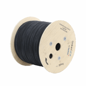 Carrete de 2 km de Fibra Óptica Aérea Tipo Drop Redonda (Figura 0) G.657A2, Monomodo, 1 hilo, forro de 3 mm