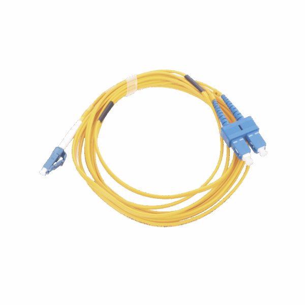 Jumper de Fibra Óptica Monomodo 9/125 LC/UPC-SC/UPC, PVC, 2.0 mm, Dúplex, amarillo, 3 metros