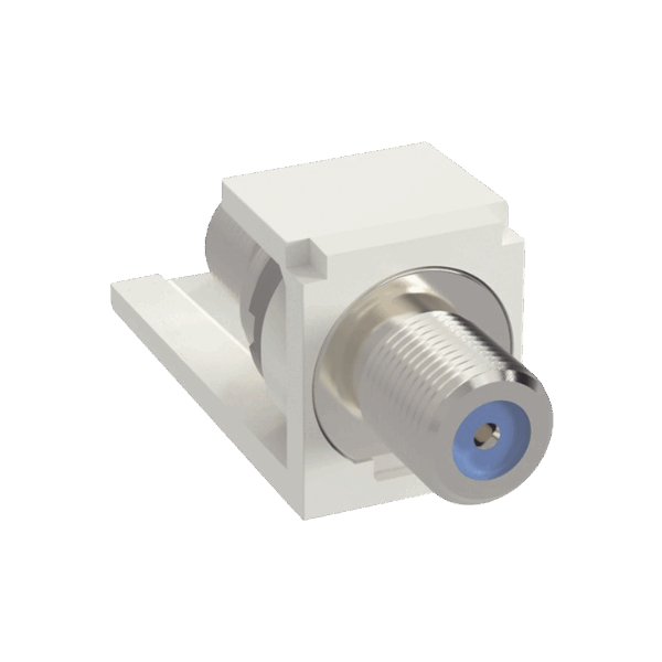 Módulo Acoplador Coaxial Tipo F, Mini-Com, de 75 Ohms, 3.0 GHz, Color Blanco
