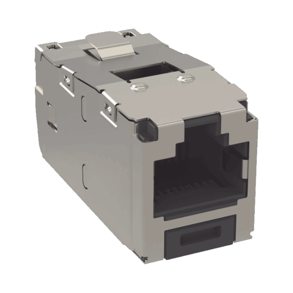 Conector Jack RJ45 Blindado, Estilo TG, Mini-Com, Categoría 6, de 8 posiciones y 8 cables, Color Negro