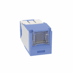Conector Jack RJ45 Estilo TG con Ventana, Mini-Com, Categoría 6A, de 8 posiciones y 8 cables, Color Azul