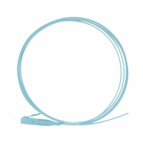 Pigtail de Fibra Óptica Simplex LC, PVC, OM3 50/125, Aqua, 1 metro