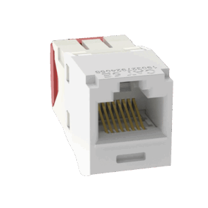 Conector Jack RJ45 Estilo TG, Mini-Com, Categoría 5e, de 8 posiciones y 8 cables, Color Blanco