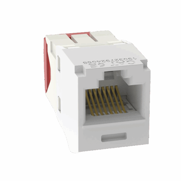 Conector Jack RJ45 Estilo TG, Mini-Com, Categoría 5e, de 8 posiciones y 8 cables, Color Blanco