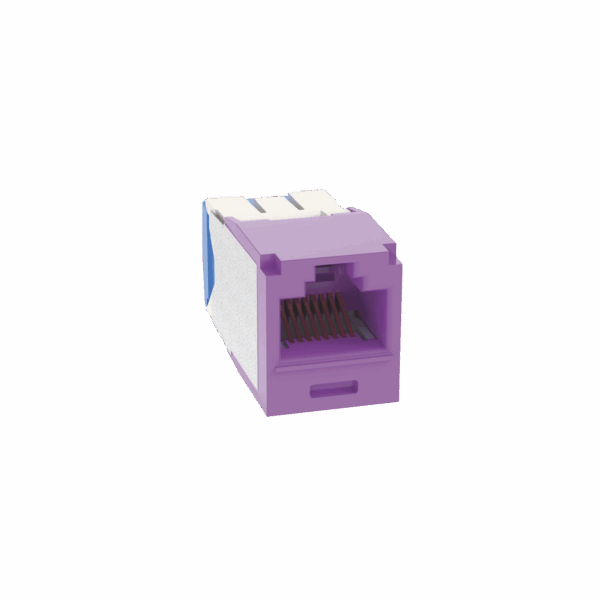 Conector Jack RJ45 Estilo TG, Mini-Com, Categoría 6A, de 8 posiciones y 8 cables, Color Violeta