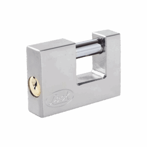 Candado para Cortina Metálica / Medida 80 mm/ Acabado Cromo Satinado/ Nivel de Seguridad 6 / Llave Estándar.