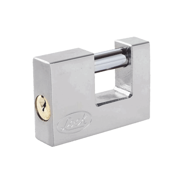 Candado para Cortina Metálica / Medida 80 mm/ Acabado Cromo Satinado/ Nivel de Seguridad 6 / Llave Estándar.