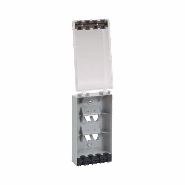 Placa de Pared Vertical, Resistente al Agua con Protección IP56, Acepta 4 Módulos Mini-Com, Color Claro