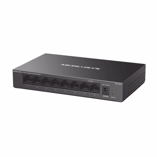 Switch NO Administrable / Para escritorio / Carcasa de Metal / 8 puertos 10/100/1000 Mbps / Diseño Compacto / Plug and Play