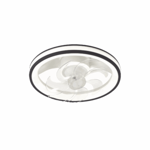 Ventilador de Techo con Luminario LED de  110 V CA 50/60 Hz /  88 W /4500 Lm / 6500 – 4 000 – 2 700 K /3 Tonos de Luz / 501 mm / 6 Velocidades / Dimeable / Color Blanco y Negro.
