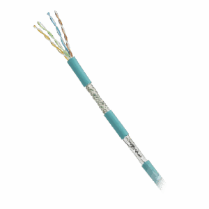 Bobina de Cable Blindado SF/UTP Categoría 5e de 4 pares, Uso Industrial con Resistencia al Aceite y Rayos UV, Multifilar 24/7 (Flexible), Color Azul Cerceta, Bobina de 305m