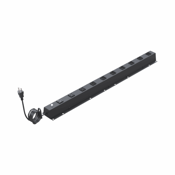 PDU Vertical de 10 Contactos (NEMA 5-15R). Volt. Ent./Sal.: 120Vca/15A compatible con Racks EIRL y EIQR.