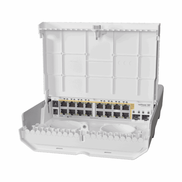 (netPower 16P) Switch administrable Sistema Operativo Dual, 16 puertos c/PoE, 2 puertos 10G SFP+ para Exterior
