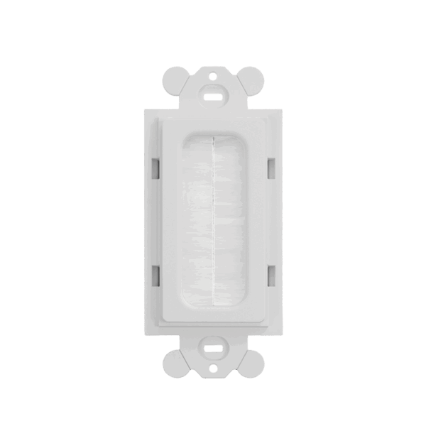 Placa de Pared Pasacables Tipo Cepillo, Estándar GFCI, Material ABS, Color Blanco