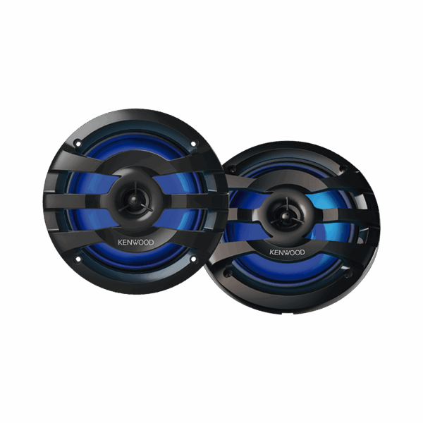 Par de altavoces fabricados en grado marinos en rejilla color negro de 6.5" con iluminación led,  potencia máxima de 260 W