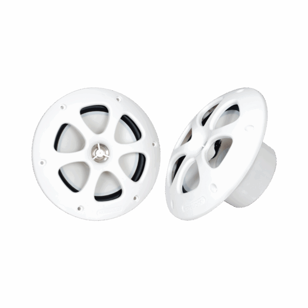 Par de altavoces fabricado en grado marinos en color blanco de 6.5"  de 100 W de entrada máxima