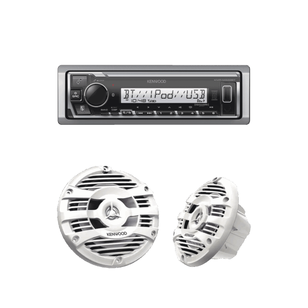 Kit de estéreo con Bluetooth KMR-M332BT | más Par de bocinas KFC-1653MRW