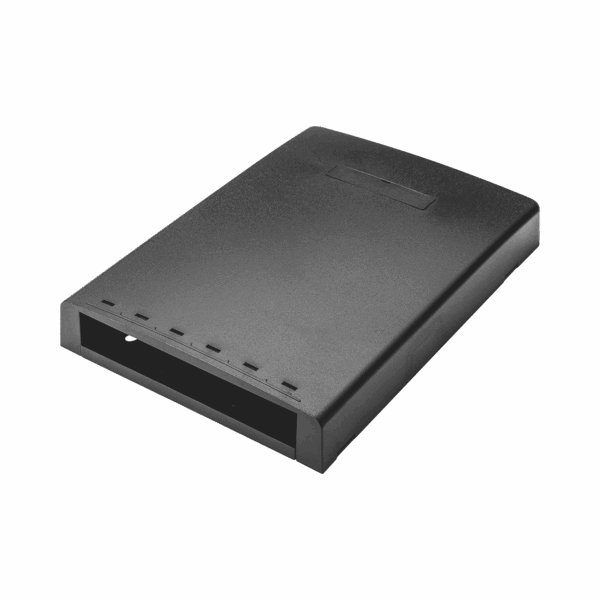 Caja de Montaje en Superficie, Con Accesorio para Resguardo de Fibra Óptica, Para 6 Módulos Mini-Com, Color Negro