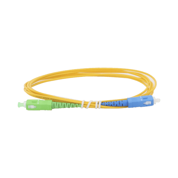 Jumper de Fibra Óptica Monomodo SC/APC-SC/UPC Simplex de 2 metros, 2mm