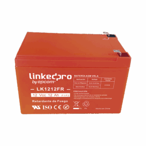 Batería 12 V / 12 Ah / UL / Tecnología AGM / Vida útil promedio de 5 años / Retardante a la Flama / Uso en equipo electrónico, Alarmas de Intrusión / Incendio / Control de acceso / Video Vigilancia / Terminales F1