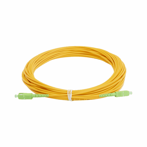 Jumper de Fibra Óptica Monomodo SC/APC - SC/APC Simplex, color amarillo, 15 metros