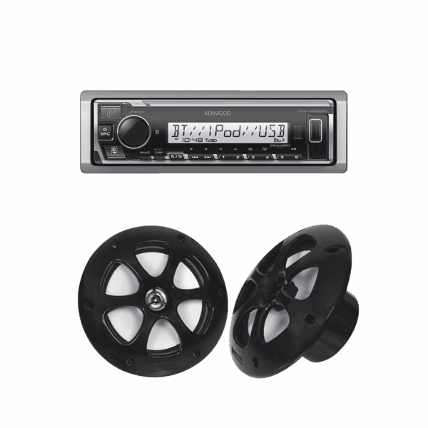 Kit de estéreo con Bluetooth KMR-M332BT | más Par de bocinas KFC-1613MRB