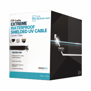 Bobina de cable de 305 m, Cat5e, color negro, sin blindar, para aplicaciones de video vigilancia, redes de datos. Uso en intemperie