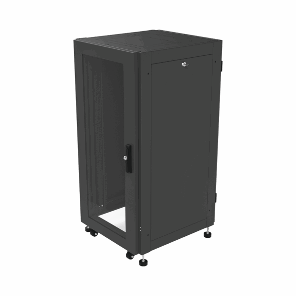 Gabinete Profesional para Telecomunicaciones de 19in, Instalación a Piso, 24UR, 600 mm Profundidad, Se envía el Gabinete Armado.